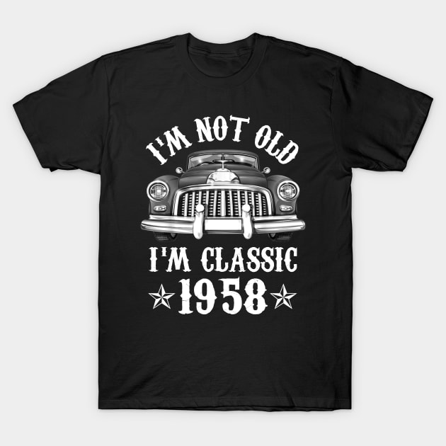 64 Year Old Vintage 1958 Classic Car 64th Birthday Gifts T-Shirt by Rinte